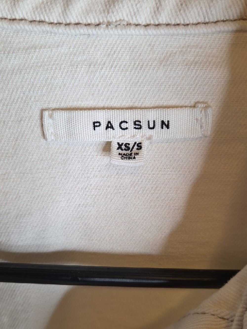 PacSun Cream Button-Up Denim Shacket - Picture 2 of 5
